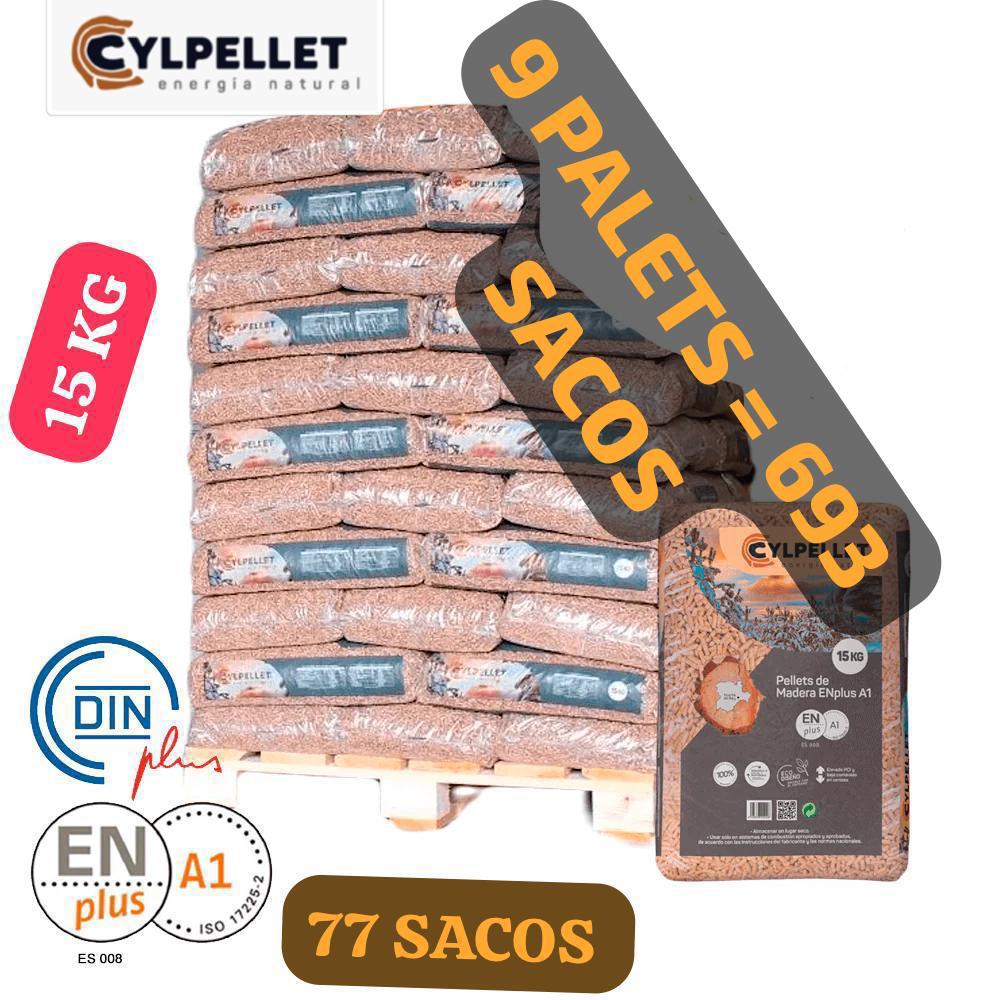 CYL PELLET – 9 Palet de 693 sacos de 15Kg Enplus A1
